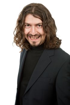 young casual man portrait in white background