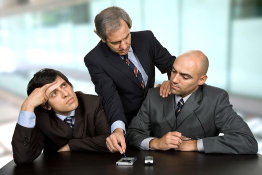 group of workers on a meeting at the office