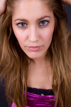 an young beautiful woman close up portrait