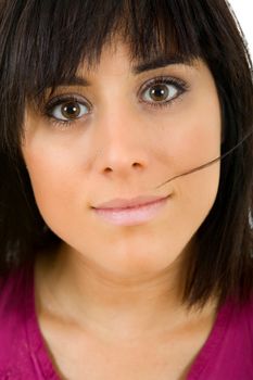 an young beautiful woman close up portrait