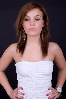 an young beautiful woman close up portrait