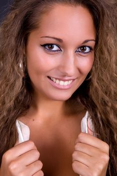 an young beautiful woman close up portrait