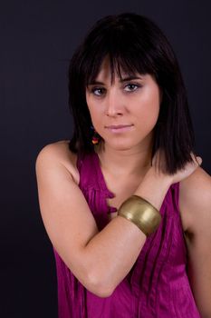 an young beautiful woman close up portrait