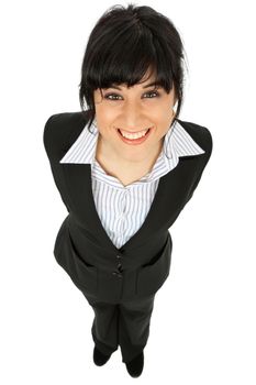 young business woman isolated on white background