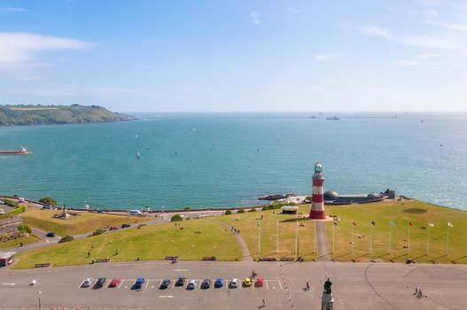 Panorama of Plymouth coast, view from the top