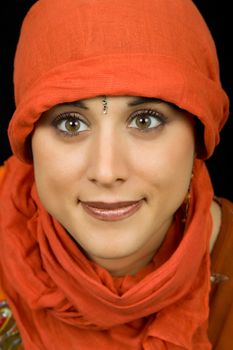 young beautiful woman in a studio portrait