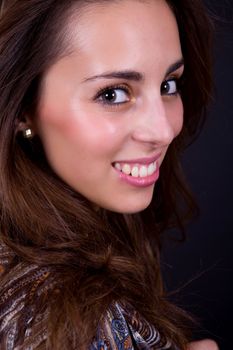 an young beautiful woman close up portrait