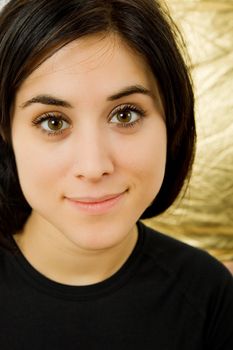 young beautiful happy woman, close up portrait