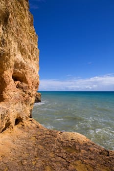 rocky coast of algarve, the south of portugal