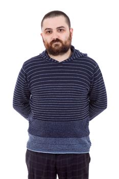 young casual man portrait, isolated on white