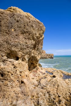 rocky coast of algarve, the south of portugal