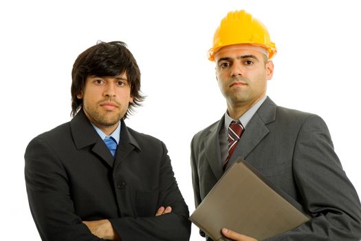 two young business men in a white background