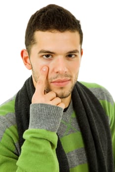 studio picture of a young man, isolated on white