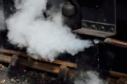 Steam emerging from copper pipe