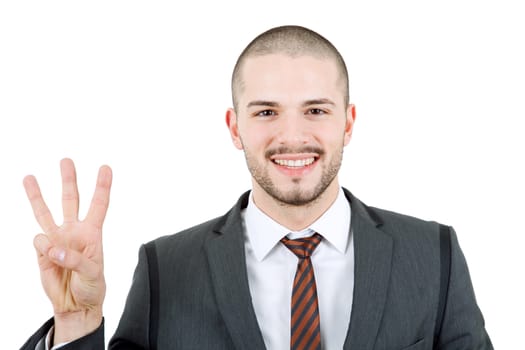 young business man portrait isolated on white