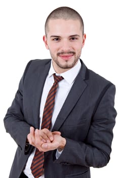 young business man portrait isolated on white