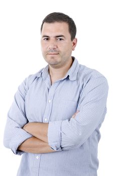 young casual man portrait, isolated on white