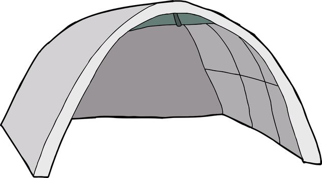 Large round top vehicle shelter on white background