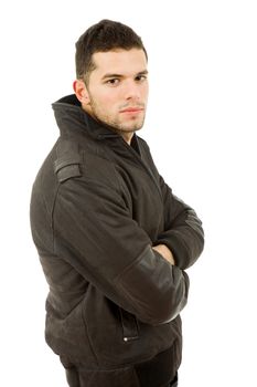 young casual man portrait, isolated on white