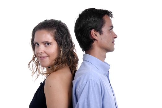 young fashion couple portrait in studio shot