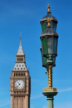 Big Ben - clock tower at the Houses of Parliament. London, UK