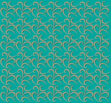 fabric pattern caramel swilrs the emerald green background