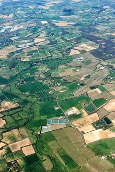 Aerial view of London from plain