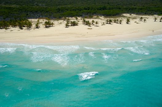 Empty beach seen from above. The dominican republic.