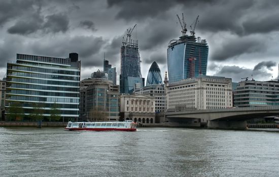 London - modern buildings in construction