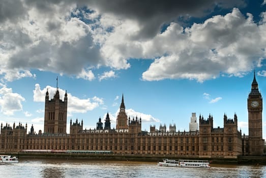 Houses of Parliament and Big Ben at sunset, London UK