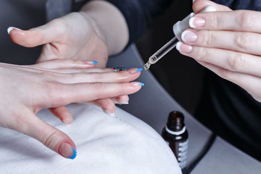 The process of creating a manicure salon spa closeup shot