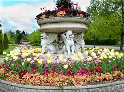 Flowerbeds in a Formal Garden