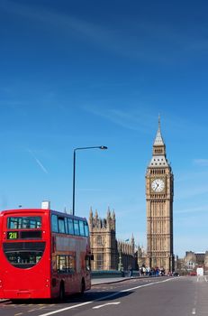 London Buses with Big Ben