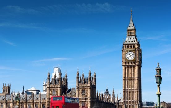 big ben and red bus