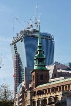 LONDON, UK - modern building in construction