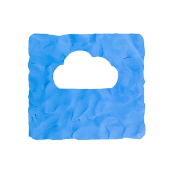 icon withe cloud handmade isolated on white background