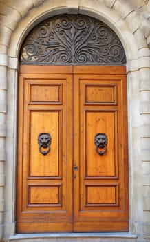 Old wooden door in Italy