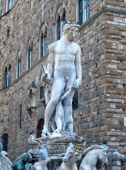 Marble sculpture of Neptune in Florence