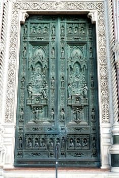 Duomo Front Door Florence Italy