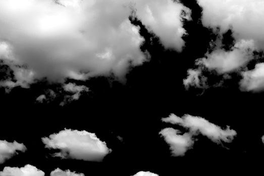 clouds, black and white