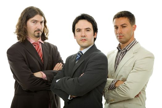 three business men isolated on white background