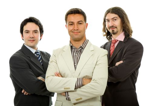 three business men isolated on white background