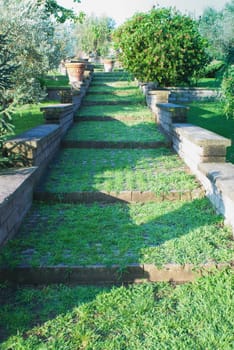 Staircase in park, Rome, Italy