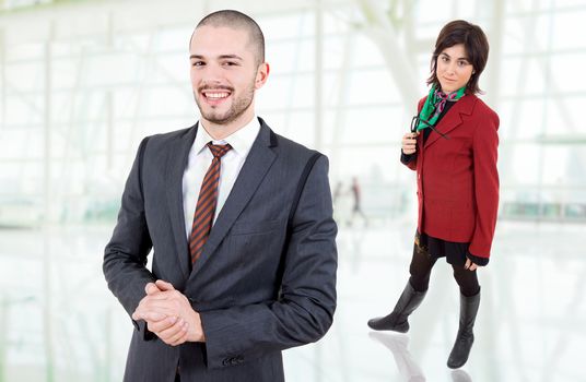 young business couple at the office