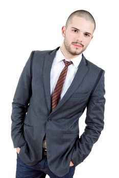 young business man portrait isolated on white