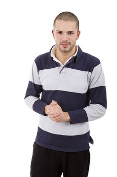 young casual man portrait, isolated on white