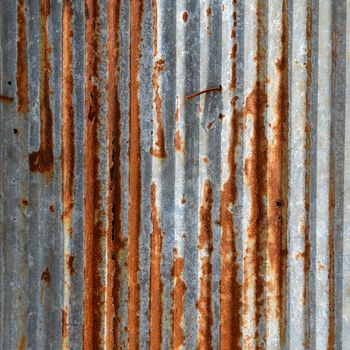 Old Texture and rusty zinc fence background 