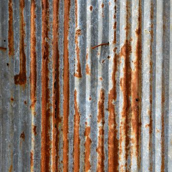 Old Texture and rusty zinc fence background