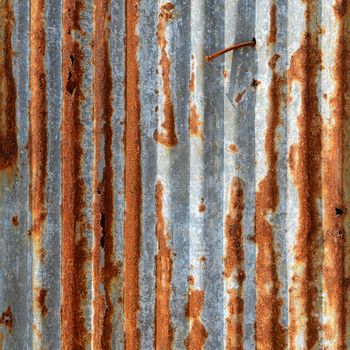Old Texture and rusty zinc fence background 