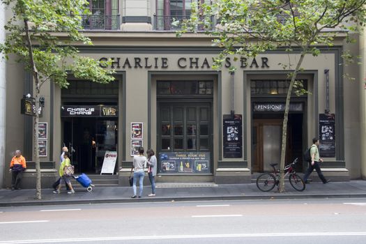 Sydney, Australia-March 15th 2013:: Charlie Chan's Bar on George Street. The bar is named after the fictional Chinese American detective in the the novels by Earl Derr Biggers